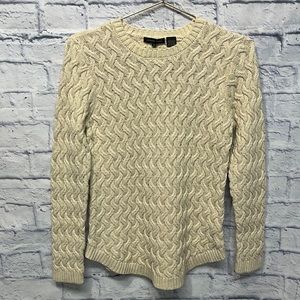 Jeanne Pierre Cable Knit Cream Sweater